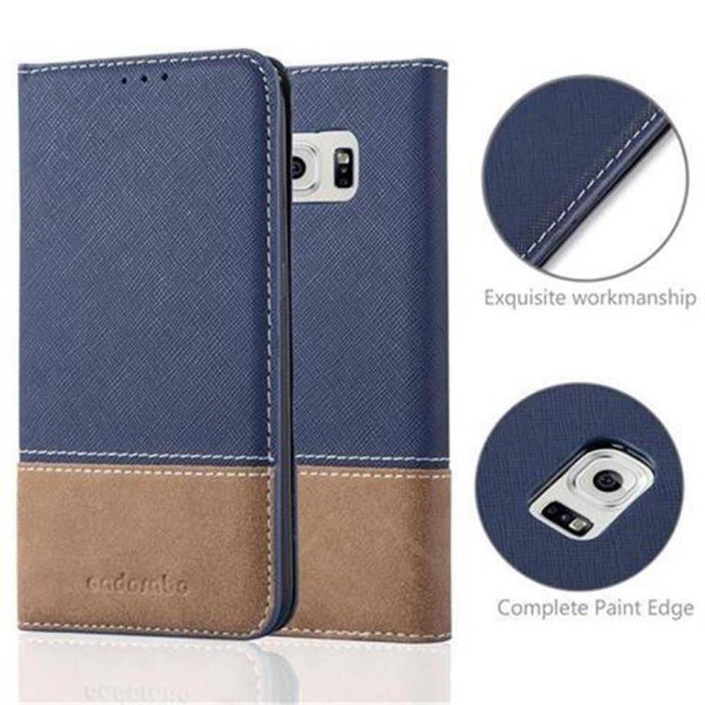 Cadorabo Hülle für Samsung Galaxy S6 Schutzhülle in Blau SHandyhülle Book Case Etui Kunstleder