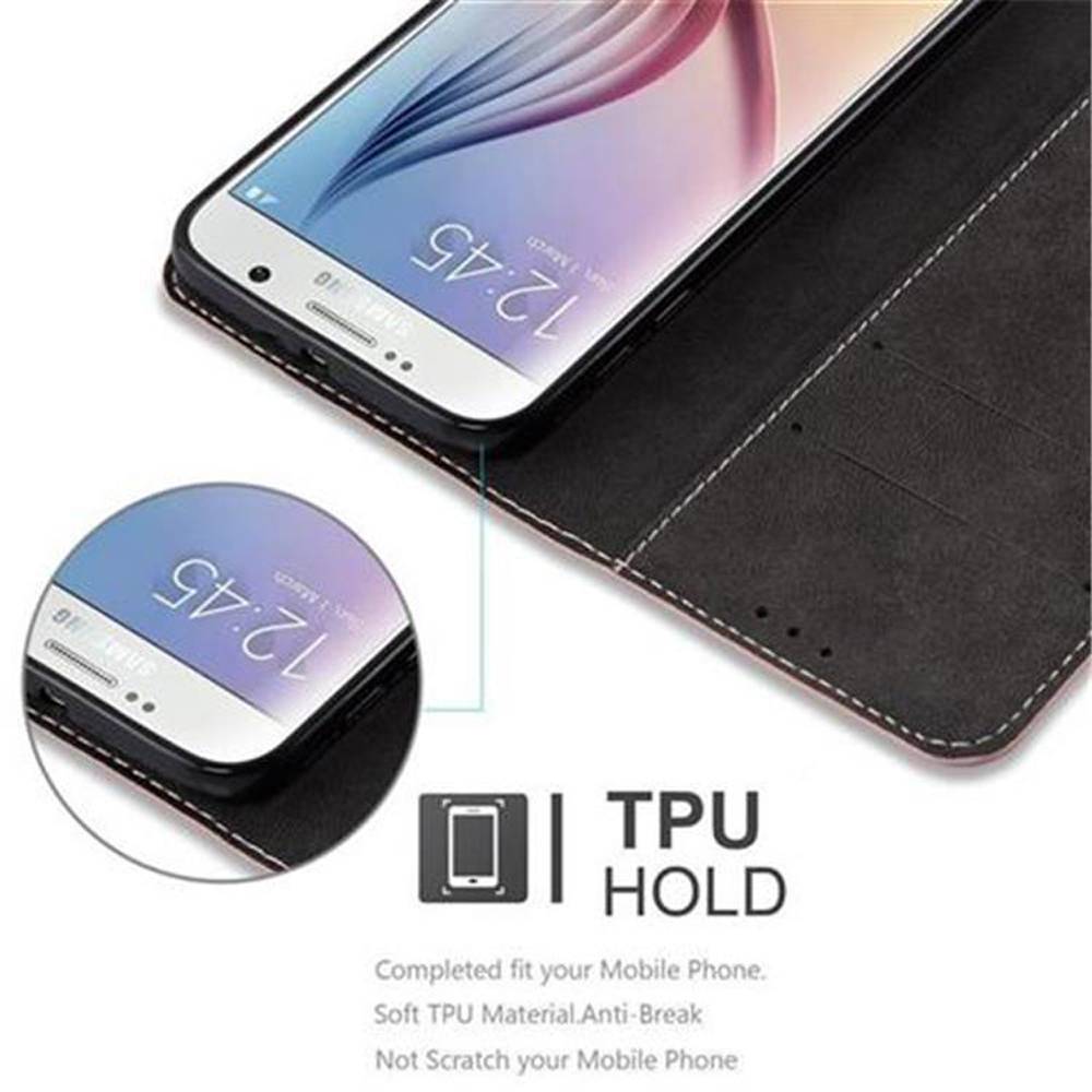 Cadorabo Hülle für Samsung Galaxy S6 Schutzhülle in Rosa SHandyhülle Book Case Etui Kunstleder