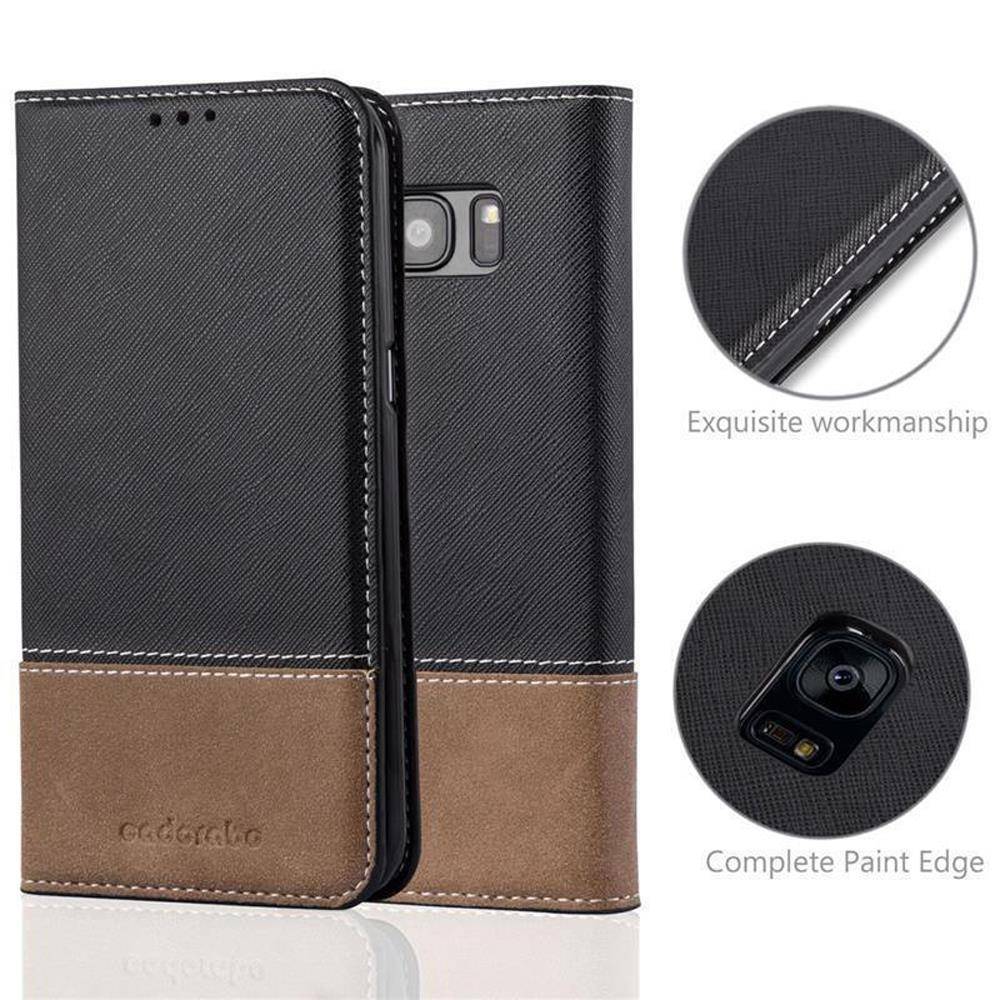 Cadorabo Hülle für Samsung Galaxy S7 EDGE Schutzhülle in Schwarz SHandyhülle Book Case Etui Kunstleder