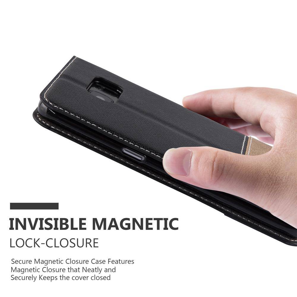 Cadorabo Hülle für Samsung Galaxy S7 EDGE Schutzhülle in Schwarz SHandyhülle Book Case Etui Kunstleder