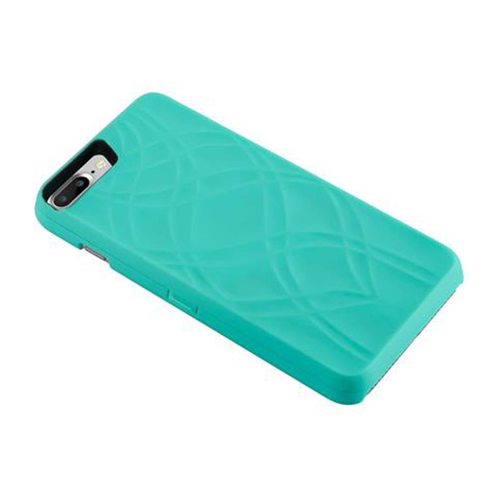 Cadorabo Hülle für Apple iPhone 7 PLUS / 7S PLUS / 8 PLUS in Türkis Hard Case Handyhülle Schutzhülle mit Spiegel