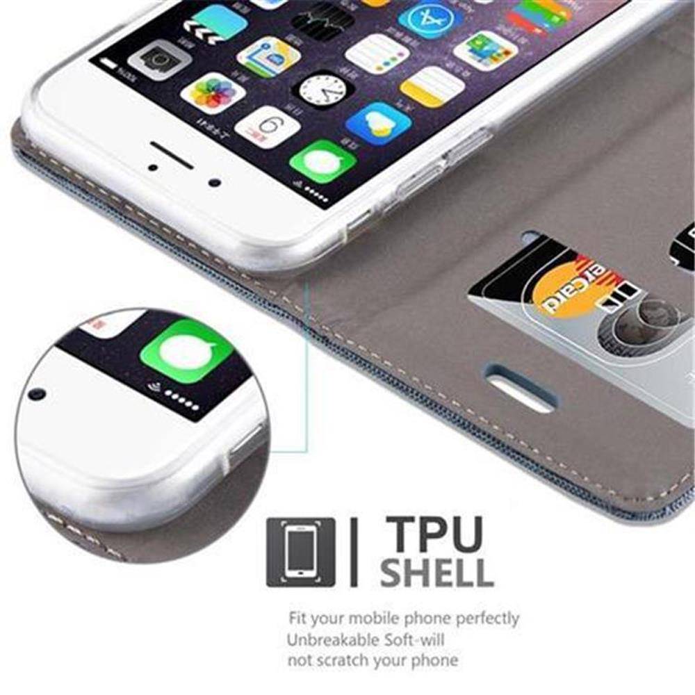 Cadorabo Hülle für Apple iPhone 6 PLUS / 6S PLUS Schutzhülle in Blau Handy Hülle Etui Book Case Cover