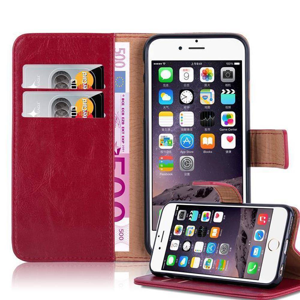 Cadorabo Hülle für Apple iPhone 6 PLUS / 6S PLUS Schutzhülle in Rot Handyhülle Book Tasche Case Etui Luxury