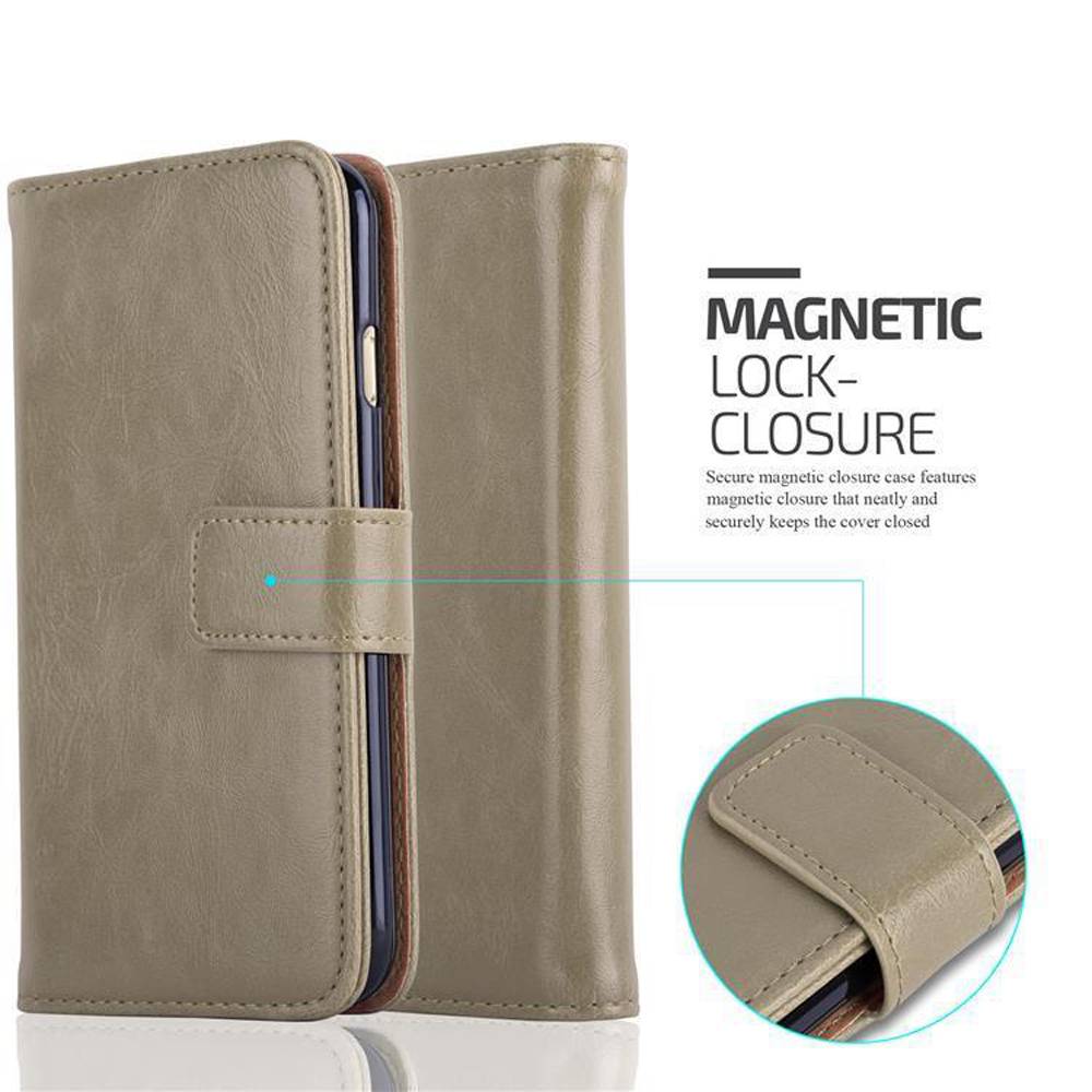 Cadorabo Hülle für Apple iPhone 6 PLUS / 6S PLUS Schutzhülle in Braun Handyhülle Book Tasche Case Etui Luxury