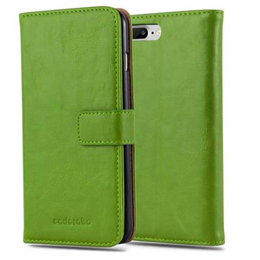 Cadorabo Hülle für Apple iPhone 7 PLUS / 7S PLUS / 8 PLUS Schutzhülle in Grün Handyhülle Book Tasche Case Etui Luxury