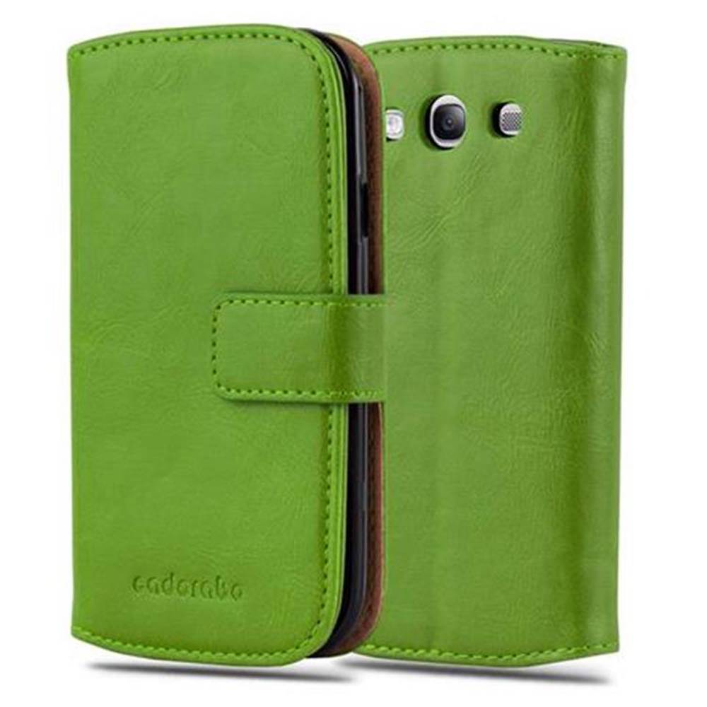 Cadorabo Hülle für Samsung Galaxy S3 / S3 NEO Schutzhülle in Grün Handyhülle Book Tasche Case Etui Luxury