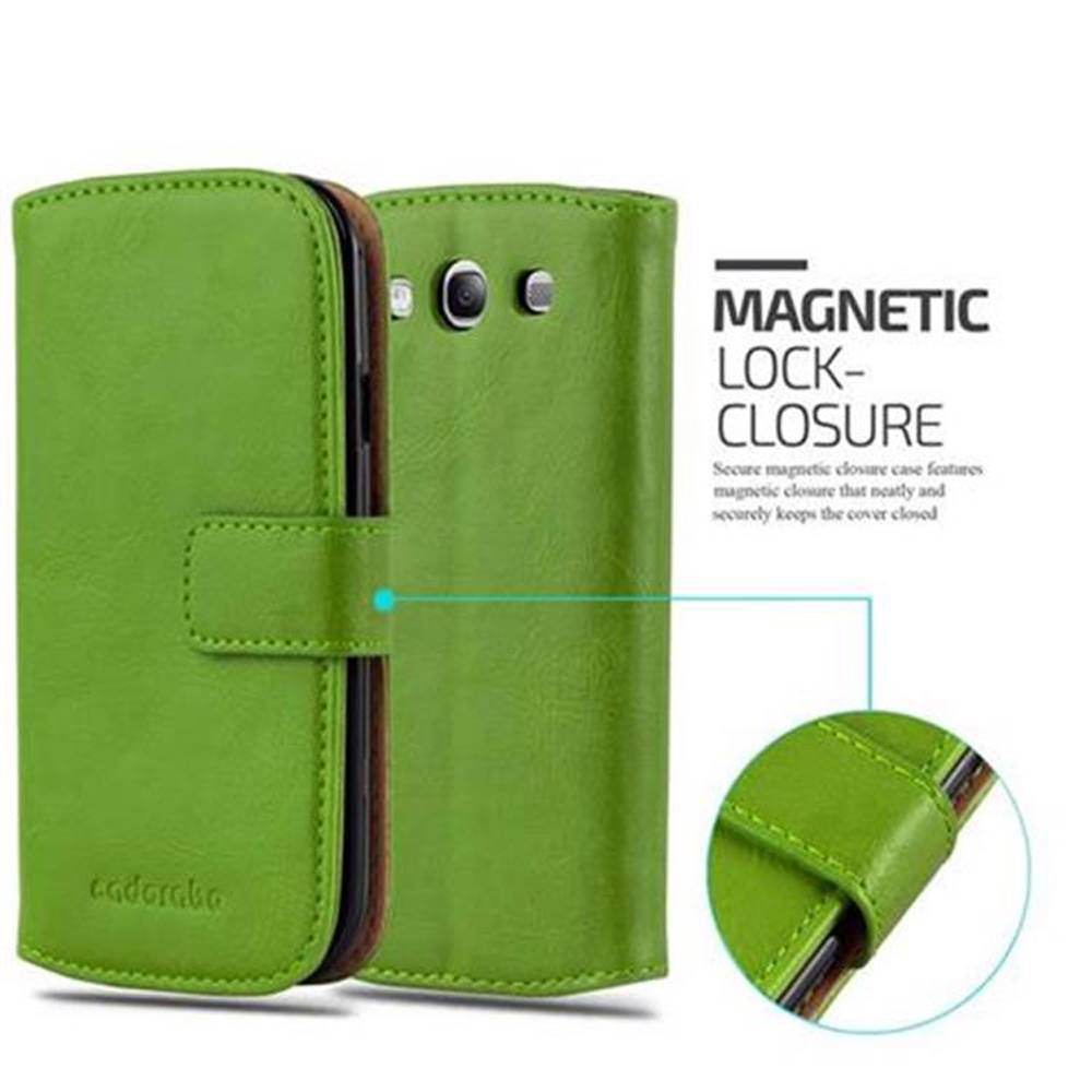 Cadorabo Hülle für Samsung Galaxy S3 / S3 NEO Schutzhülle in Grün Handyhülle Book Tasche Case Etui Luxury