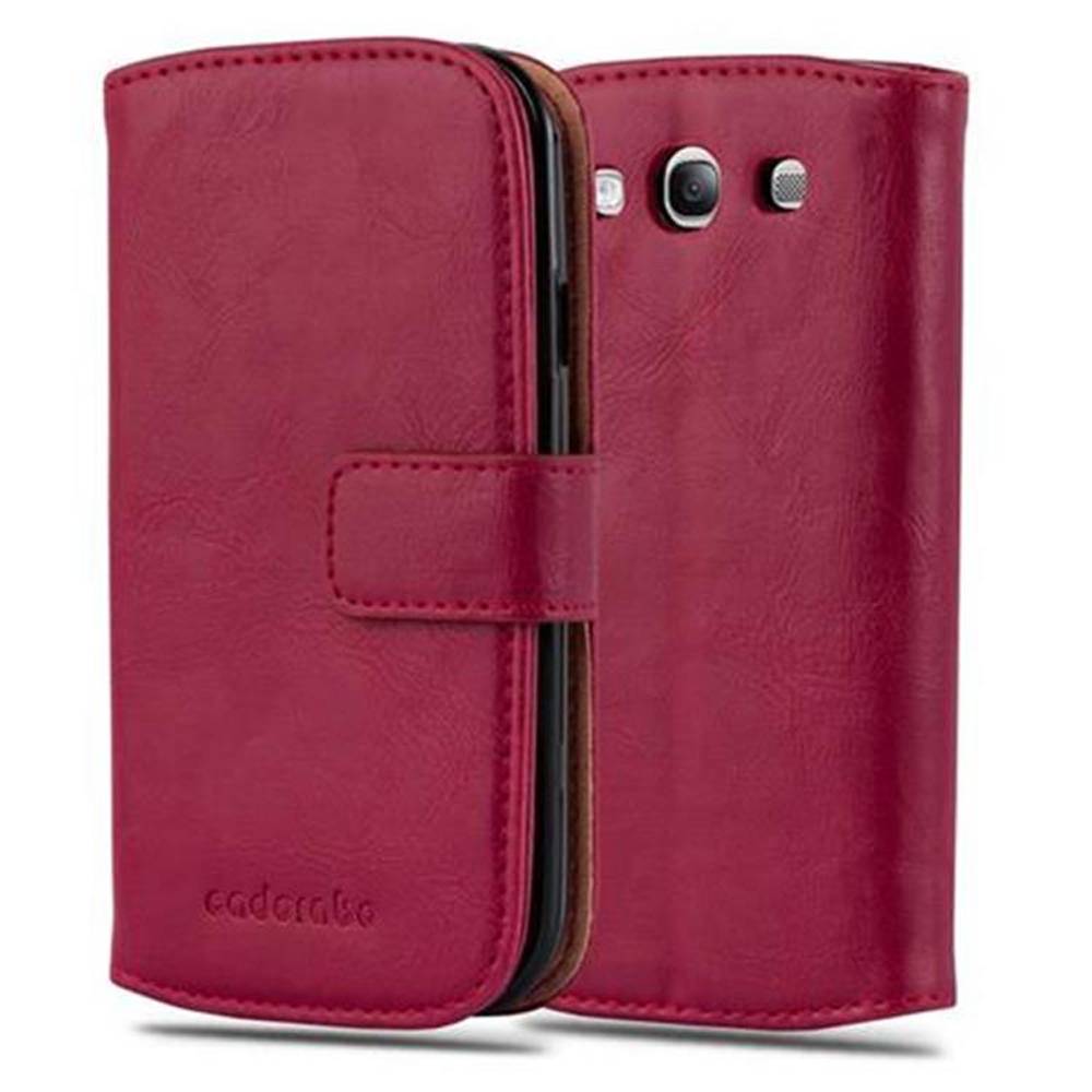 Cadorabo Hülle für Samsung Galaxy S3 / S3 NEO Schutzhülle in Rot Handyhülle Book Tasche Case Etui Luxury
