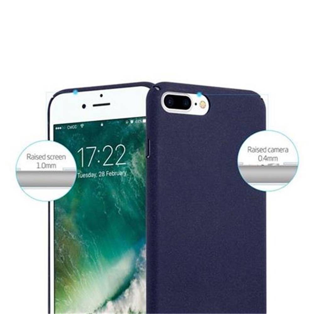 Cadorabo Schutzhülle für Apple iPhone 7 PLUS / 7S PLUS / 8 PLUS Hülle in Blau Etui Hard Case Handyhülle Cover