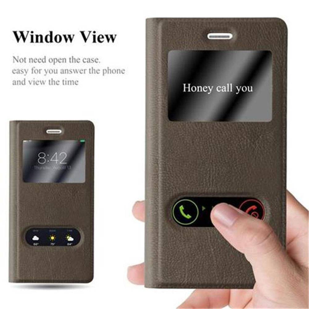 Cadorabo Schutzhülle für Huawei P8 LITE 2015 Hülle in Braun Handyhülle Book Case Cover Etui