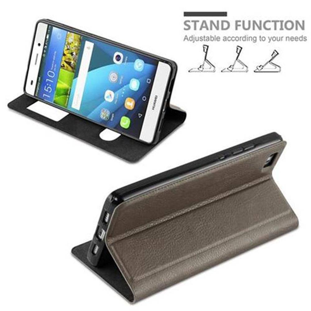 Cadorabo Schutzhülle für Huawei P8 LITE 2015 Hülle in Braun Handyhülle Book Case Cover Etui