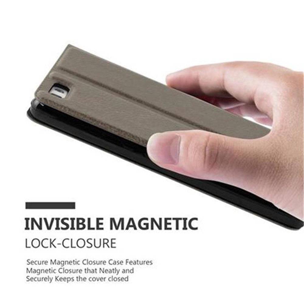 Cadorabo Schutzhülle für Huawei P8 LITE 2015 Hülle in Braun Handyhülle Book Case Cover Etui