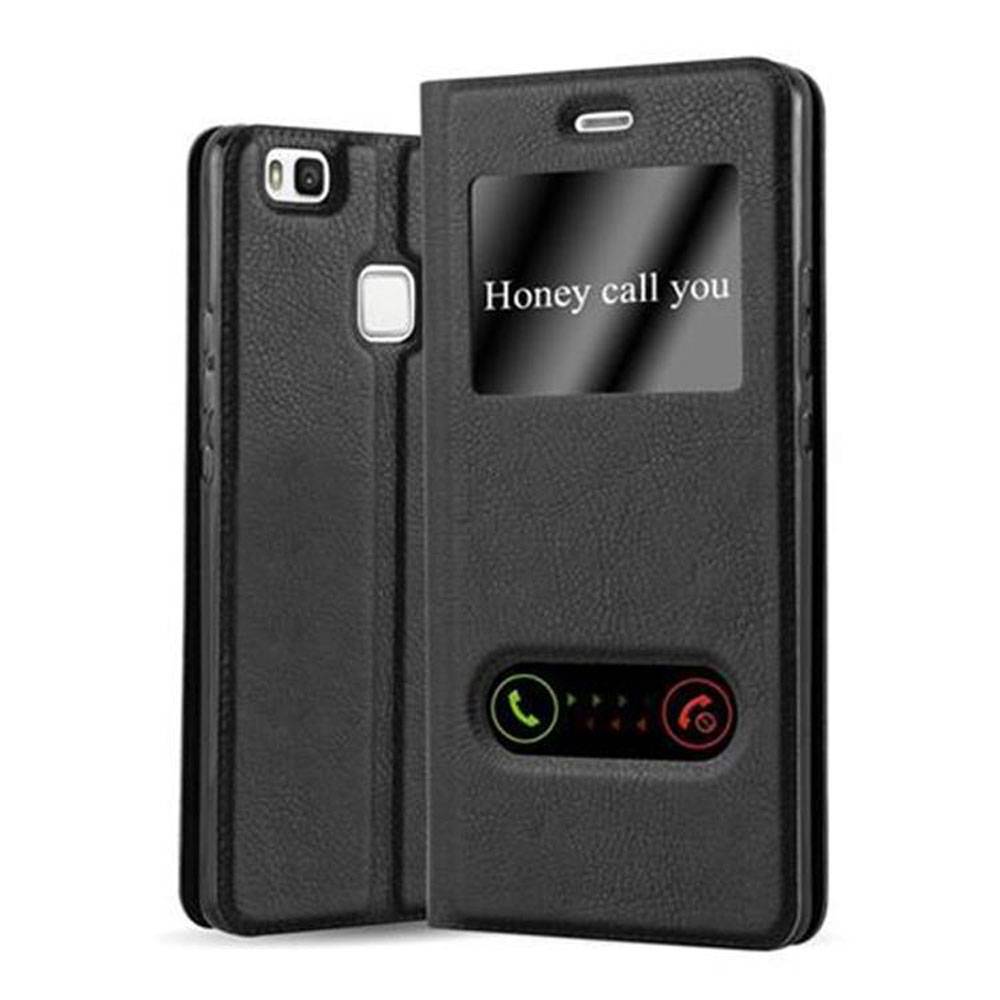 Cadorabo Schutzhülle für Huawei P9 LITE 2016 / G9 LITE Hülle in Schwarz Handyhülle Book Case Cover Etui