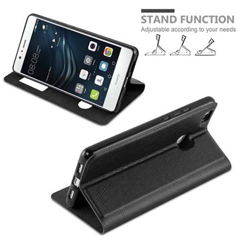 Cadorabo Schutzhülle für Huawei P9 LITE 2016 / G9 LITE Hülle in Schwarz Handyhülle Book Case Cover Etui