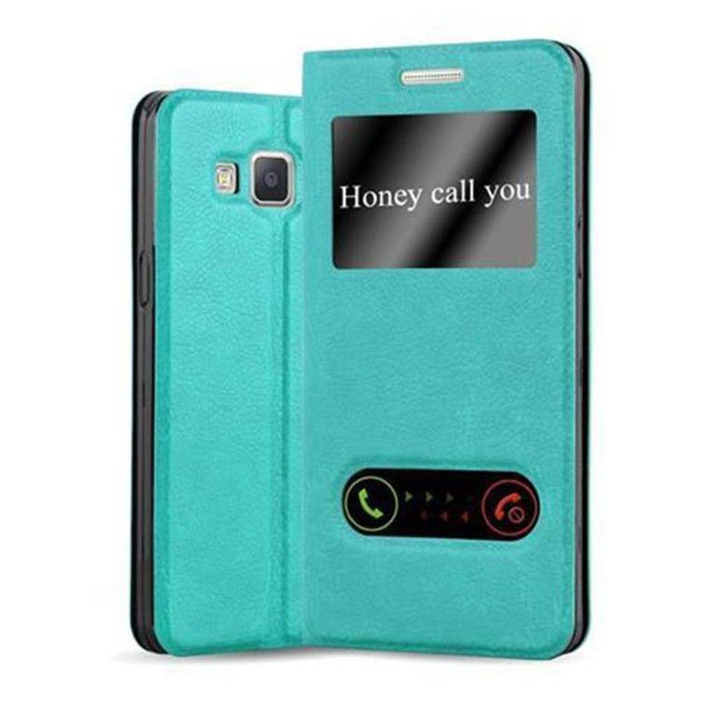 Cadorabo Schutzhülle für Samsung Galaxy A3 2015 Hülle in Türkis Handyhülle Book Case Cover Etui