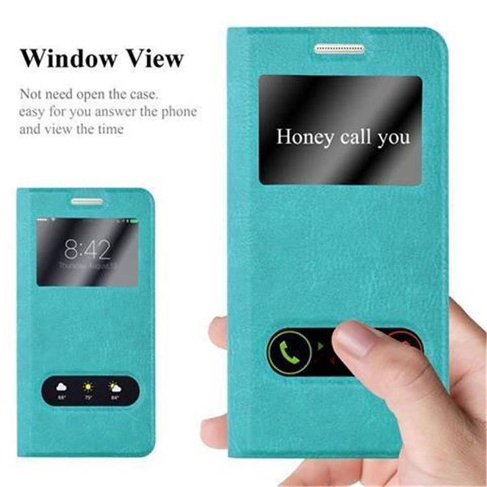 Cadorabo Schutzhülle für Samsung Galaxy A3 2015 Hülle in Türkis Handyhülle Book Case Cover Etui
