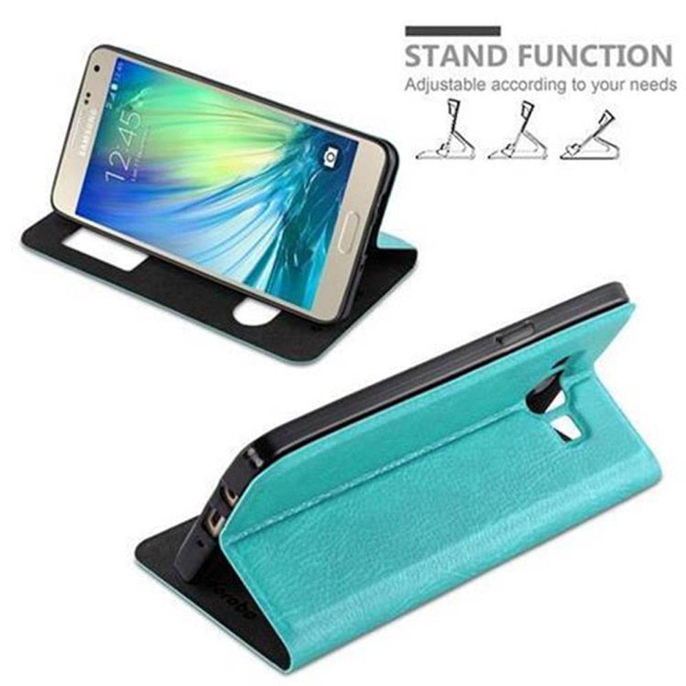 Cadorabo Schutzhülle für Samsung Galaxy A3 2015 Hülle in Türkis Handyhülle Book Case Cover Etui