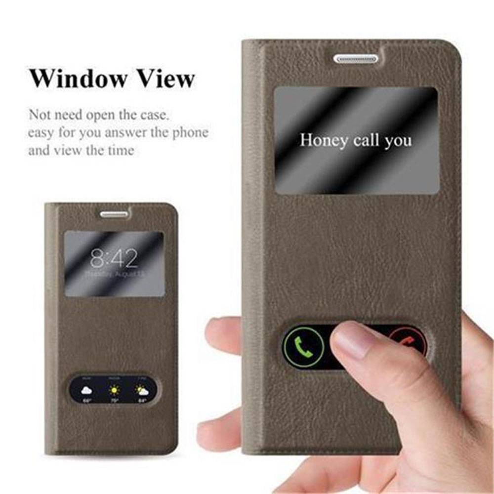 Cadorabo Schutzhülle für Samsung Galaxy A3 2016 Hülle in Braun Handyhülle Book Case Cover Etui