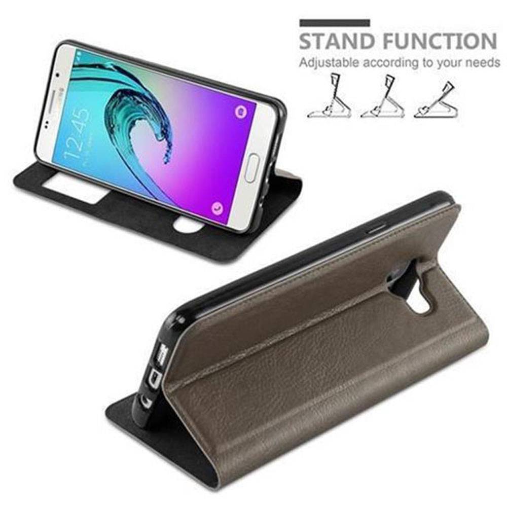 Cadorabo Schutzhülle für Samsung Galaxy A3 2016 Hülle in Braun Handyhülle Book Case Cover Etui