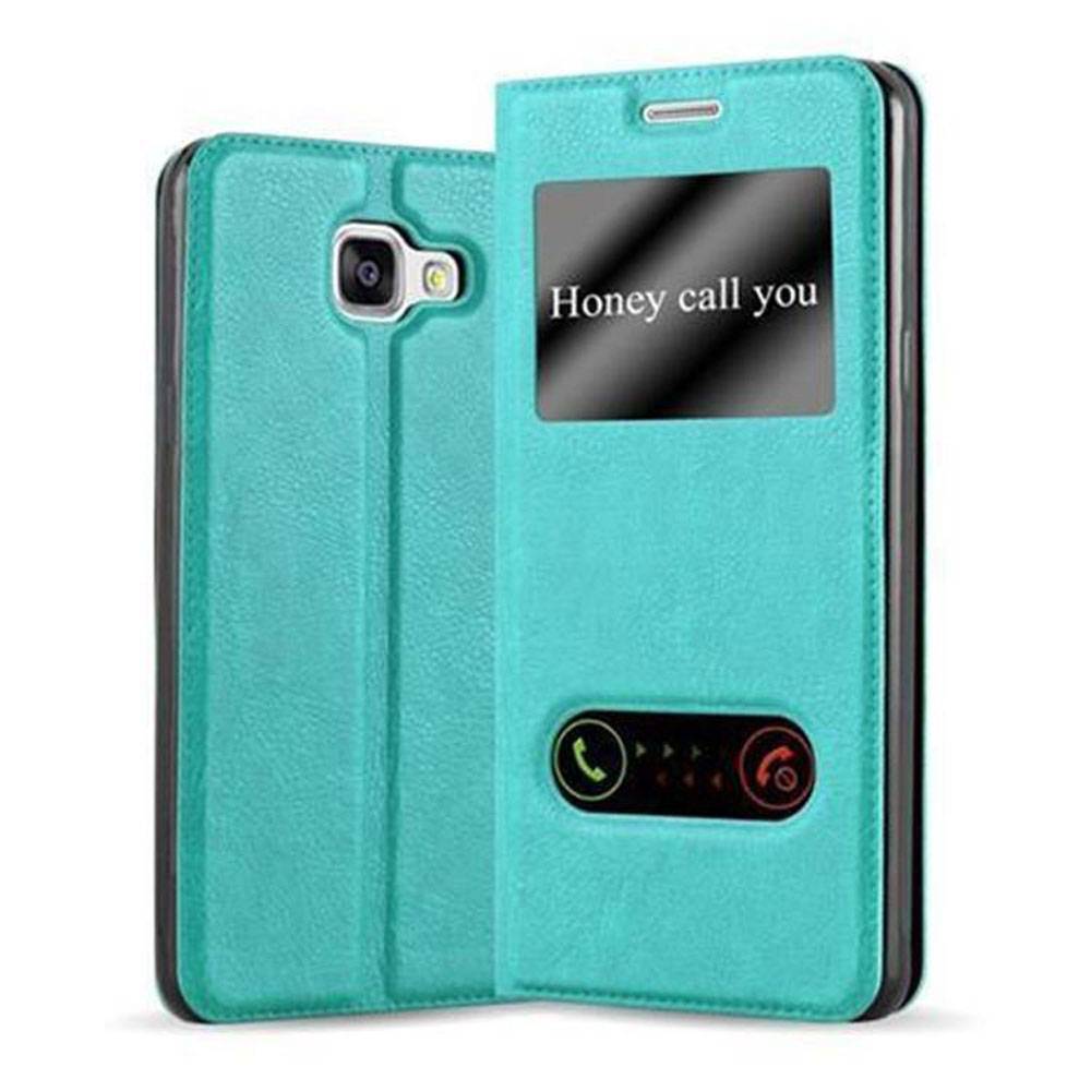 Cadorabo Schutzhülle für Samsung Galaxy A3 2016 Hülle in Türkis Handyhülle Book Case Cover Etui