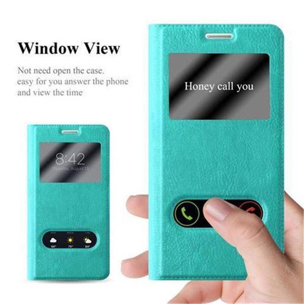 Cadorabo Schutzhülle für Samsung Galaxy A3 2016 Hülle in Türkis Handyhülle Book Case Cover Etui