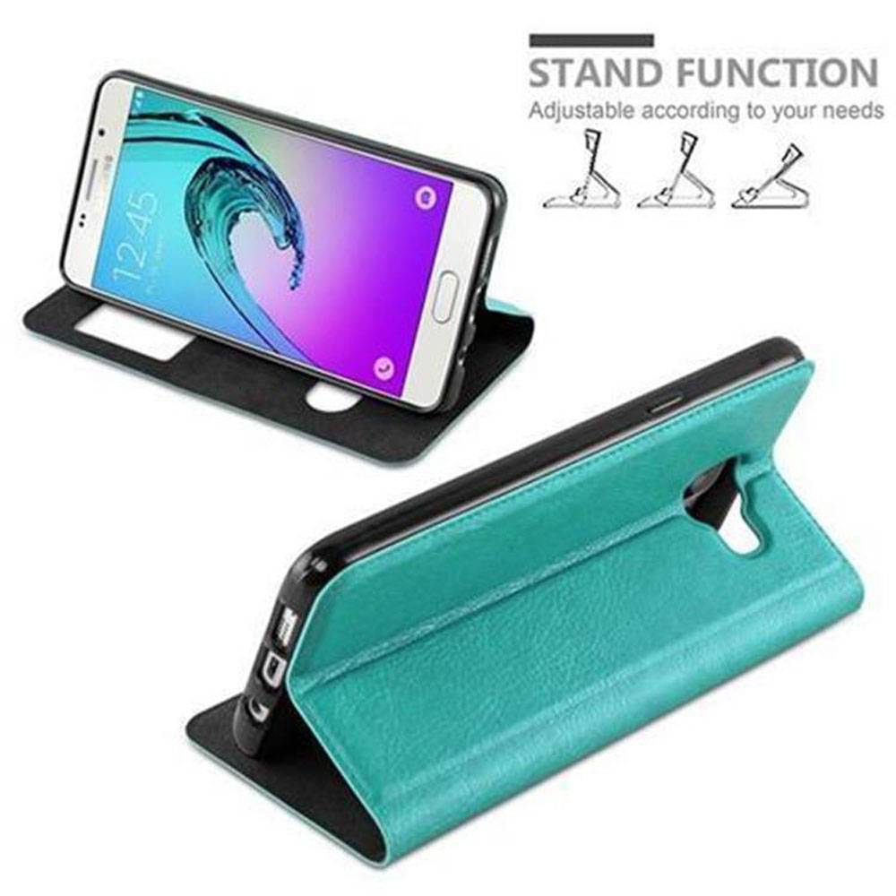 Cadorabo Schutzhülle für Samsung Galaxy A3 2016 Hülle in Türkis Handyhülle Book Case Cover Etui