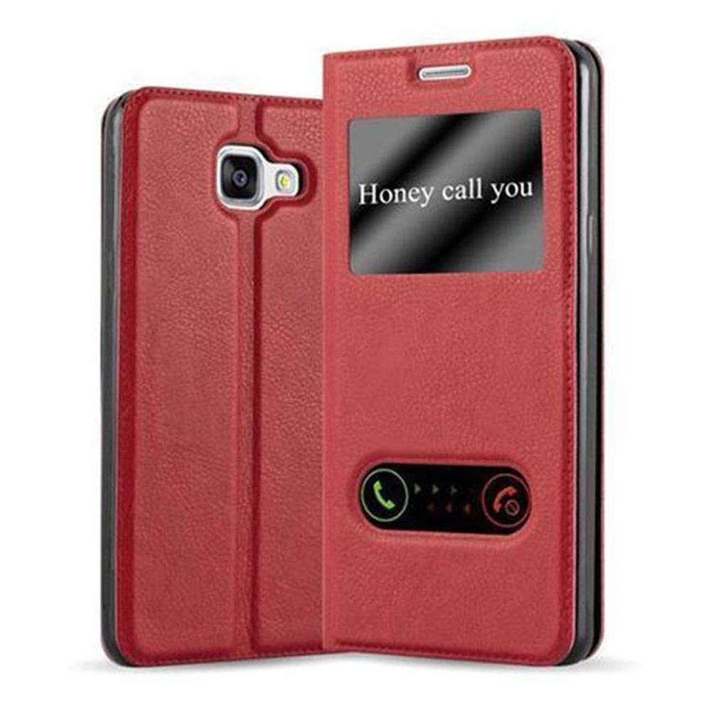 Cadorabo Schutzhülle für Samsung Galaxy A5 2016 Hülle in Rot Handyhülle Book Case Cover Etui