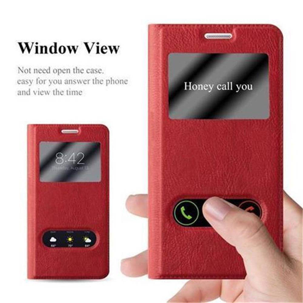 Cadorabo Schutzhülle für Samsung Galaxy A5 2016 Hülle in Rot Handyhülle Book Case Cover Etui