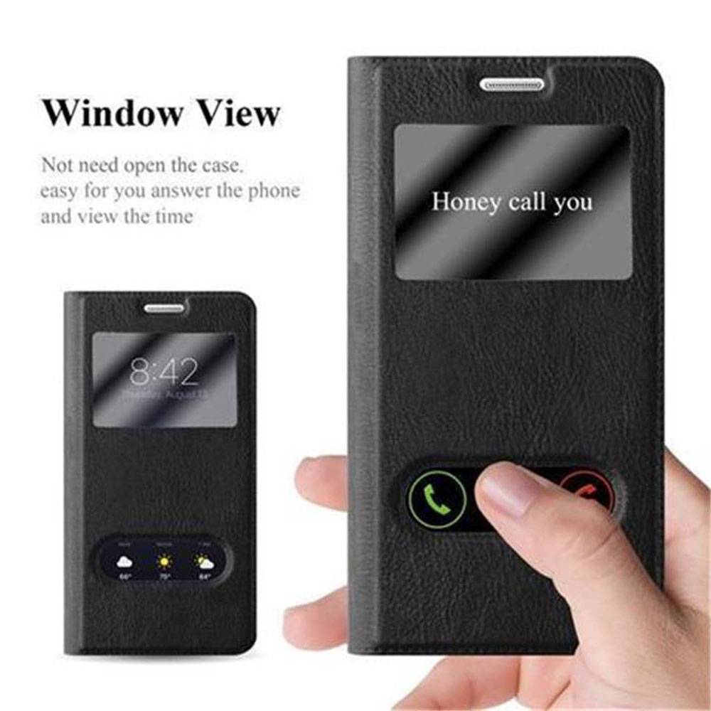 Cadorabo Schutzhülle für Samsung Galaxy A5 2016 Hülle in Schwarz Handyhülle Book Case Cover Etui