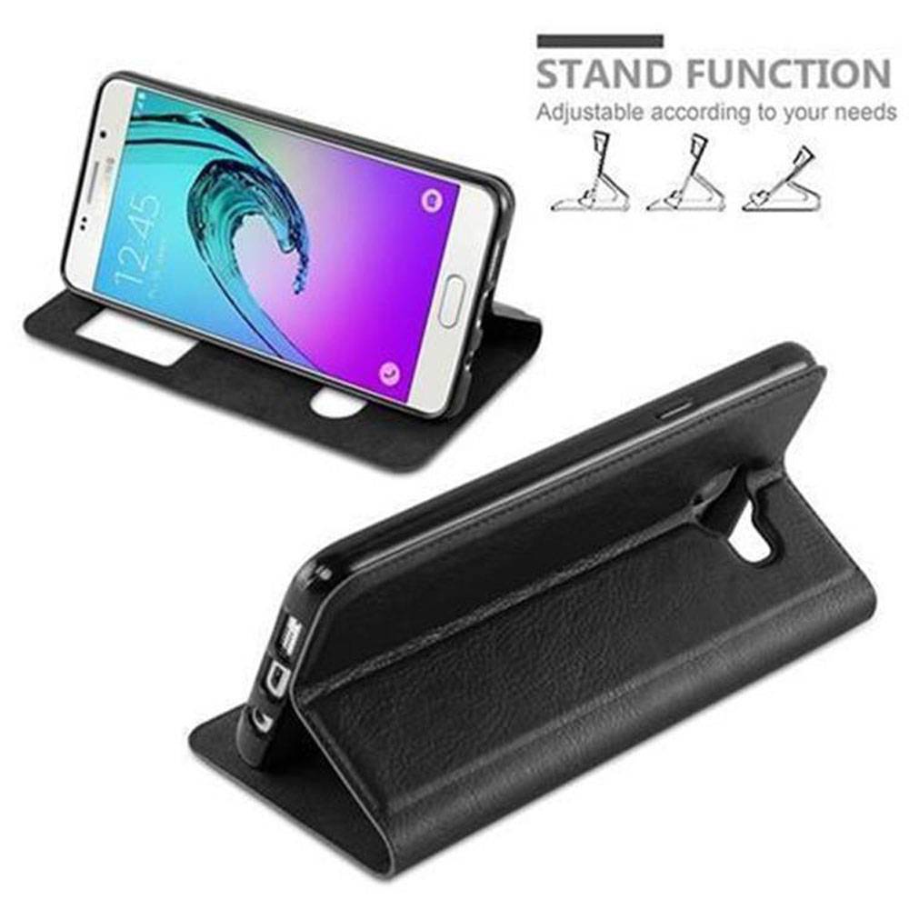 Cadorabo Schutzhülle für Samsung Galaxy A5 2016 Hülle in Schwarz Handyhülle Book Case Cover Etui