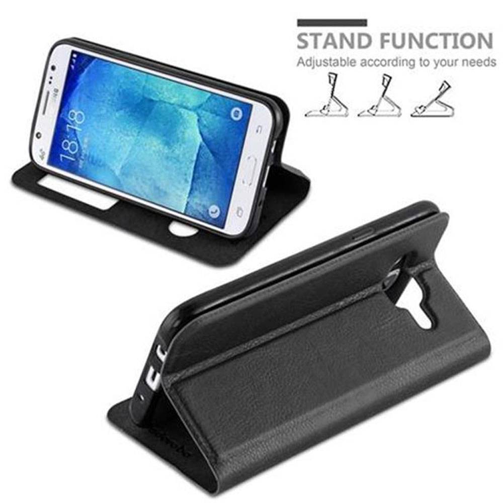 Cadorabo Schutzhülle für Samsung Galaxy J5 2015 Hülle in Schwarz Handyhülle Book Case Cover Etui