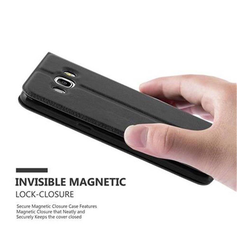Cadorabo Schutzhülle für Samsung Galaxy J5 2016 Hülle in Schwarz Handyhülle Book Case Cover Etui