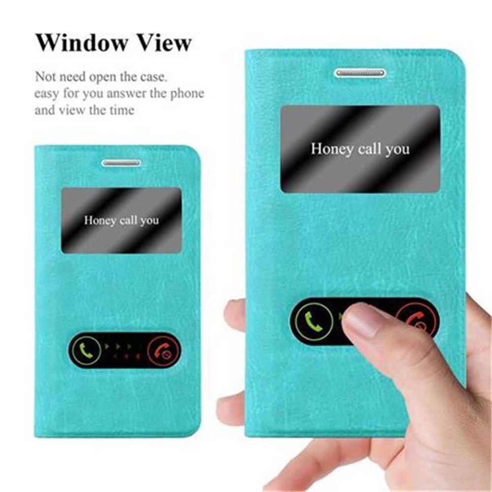 Cadorabo Schutzhülle für Samsung Galaxy S2 / S2 PLUS Hülle in Türkis Handyhülle Book Case Cover Etui