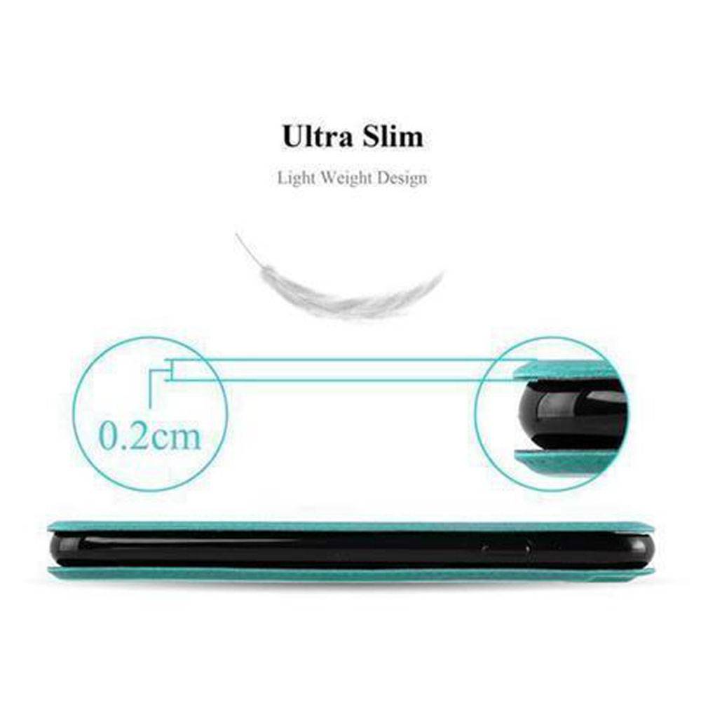 Cadorabo Schutzhülle für Samsung Galaxy S2 / S2 PLUS Hülle in Türkis Handyhülle Book Case Cover Etui