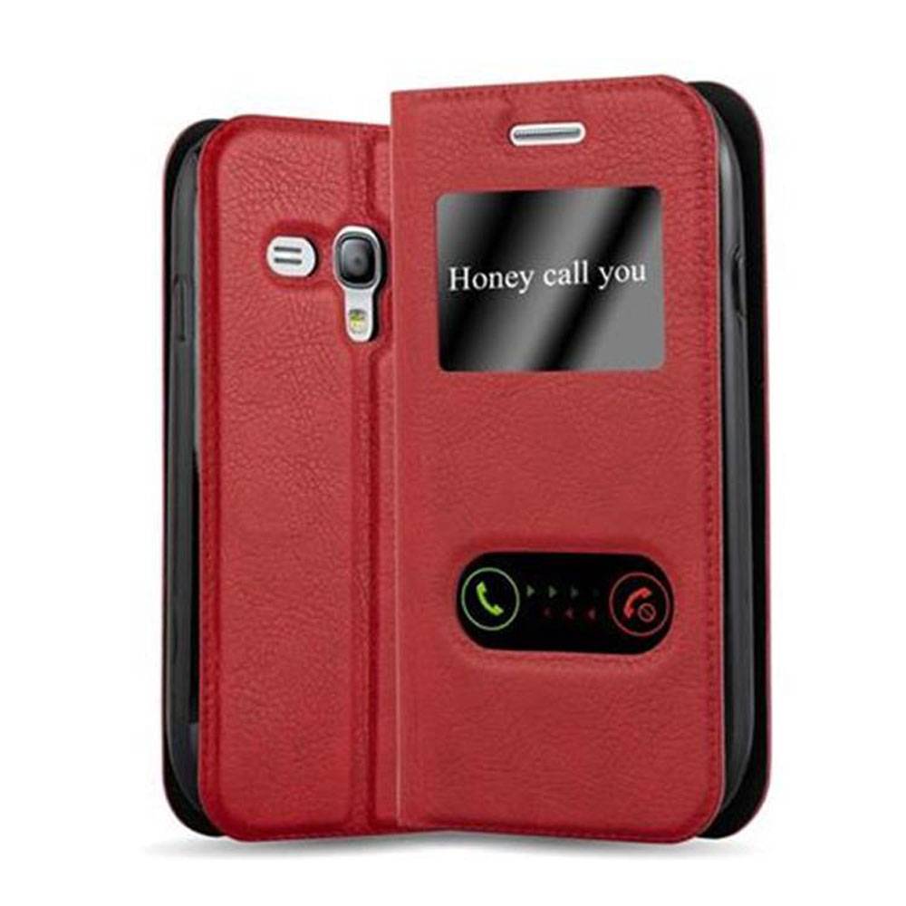 Cadorabo Schutzhülle für Samsung Galaxy S3 MINI Hülle in Rot Handyhülle Book Case Cover Etui