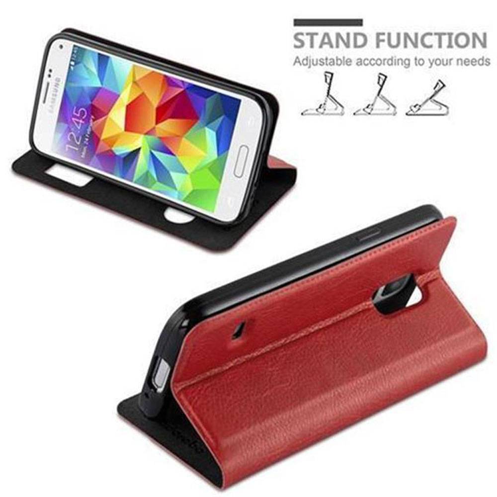 Cadorabo Schutzhülle für Samsung Galaxy S5 / S5 NEO Hülle in Rot Handyhülle Book Case Cover Etui