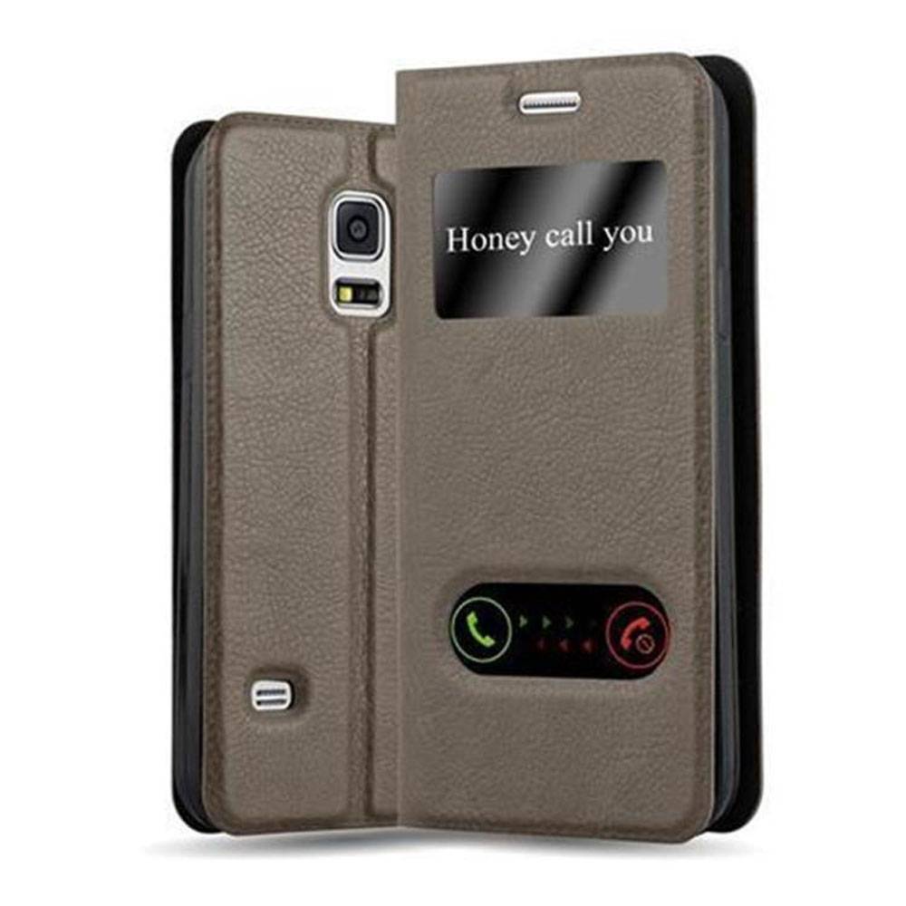 Cadorabo Schutzhülle für Samsung Galaxy S5 / S5 NEO Hülle in Braun Handyhülle Book Case Cover Etui