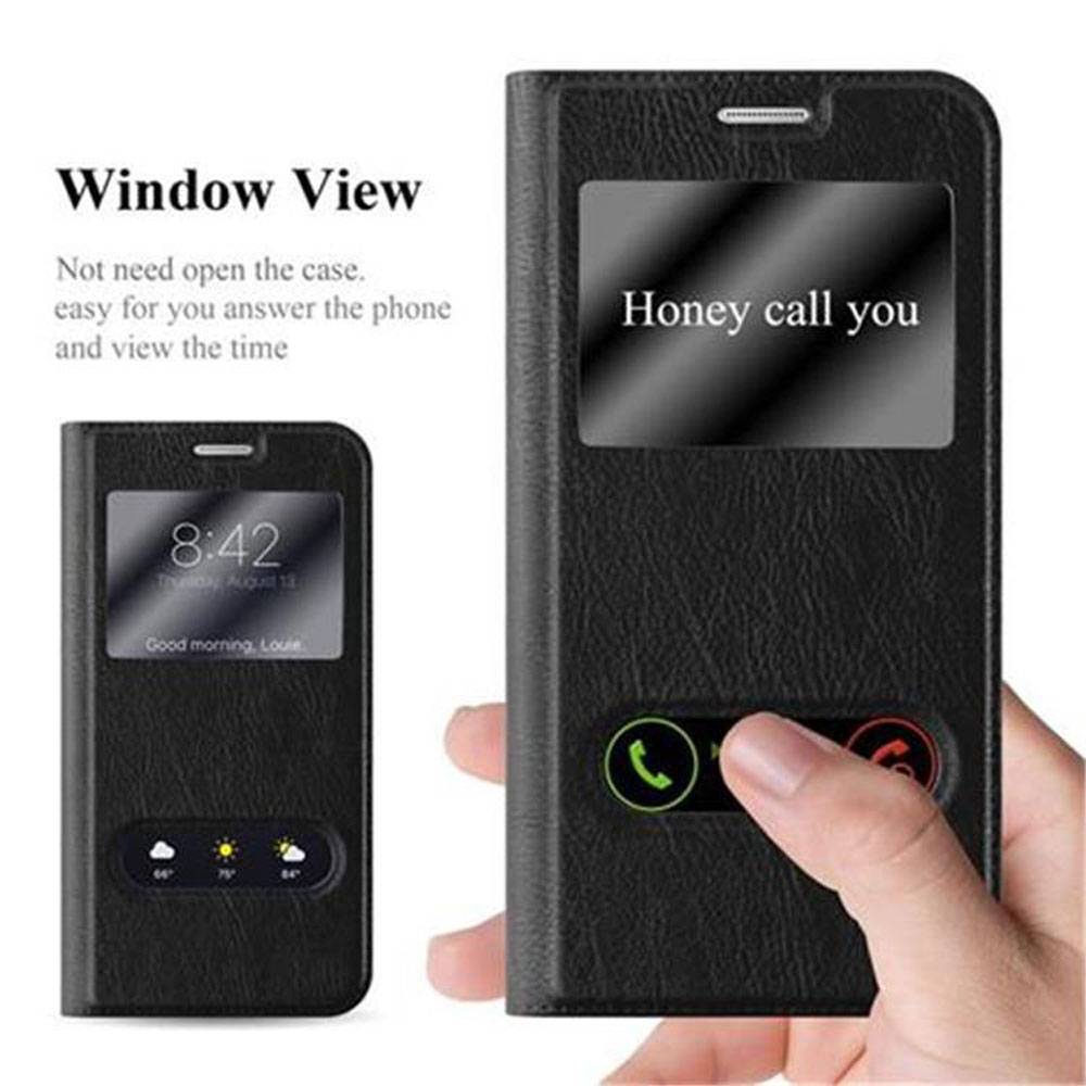 Cadorabo Schutzhülle für Samsung Galaxy S6 Hülle in Schwarz Handyhülle Book Case Cover Etui