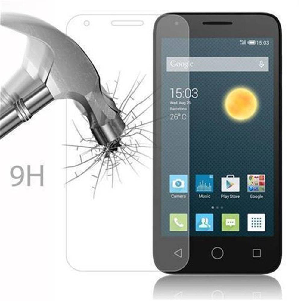 Cadorabo Panzer Folie für Alcatel PIXI 3 (4.5 Zoll) Schutzfolie in Transparent Gehärtetes Tempered Display-Schutzglas