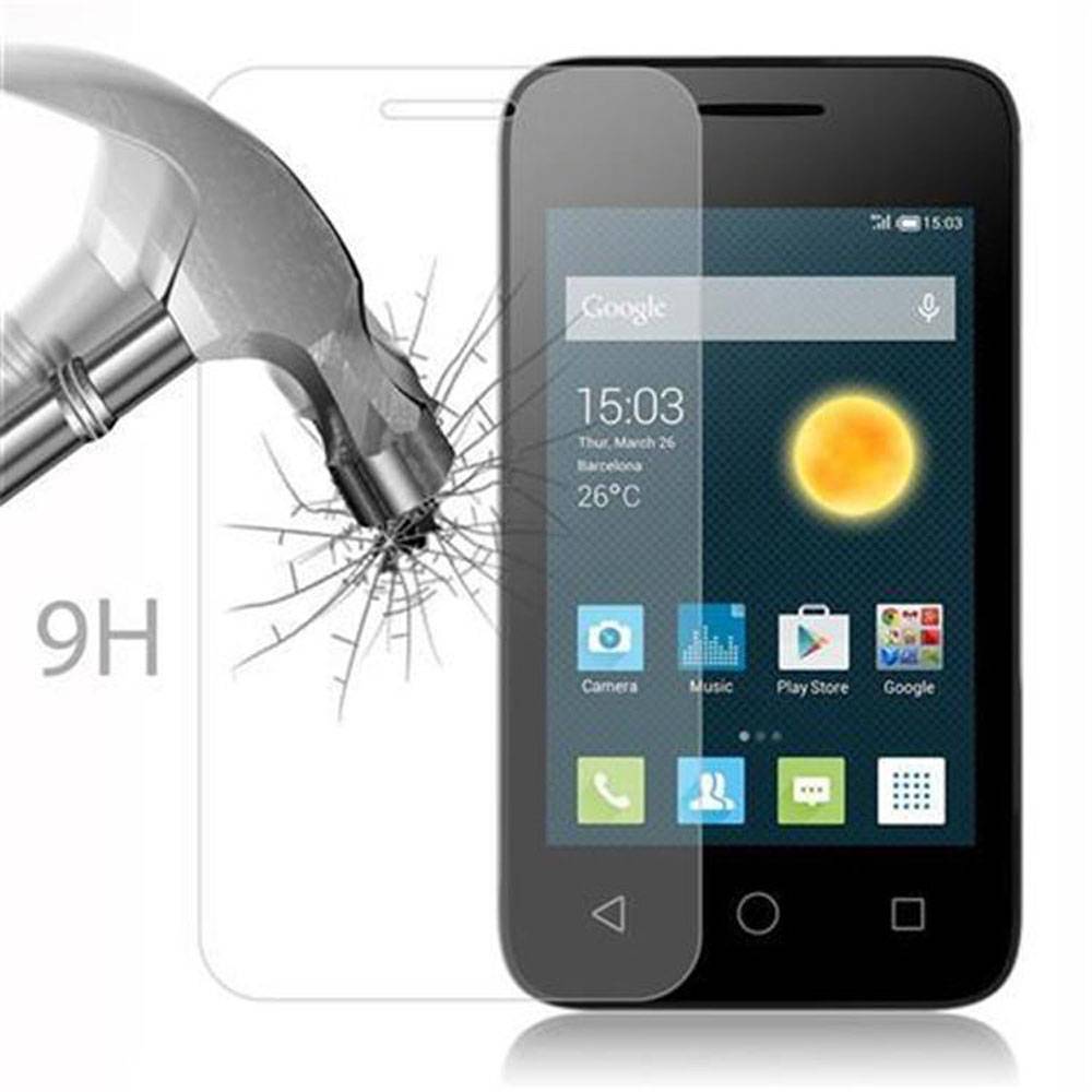 Cadorabo Panzer Folie für Alcatel PIXI 3 (3.5 Zoll) Schutzfolie in Transparent Gehärtetes Tempered Display-Schutzglas