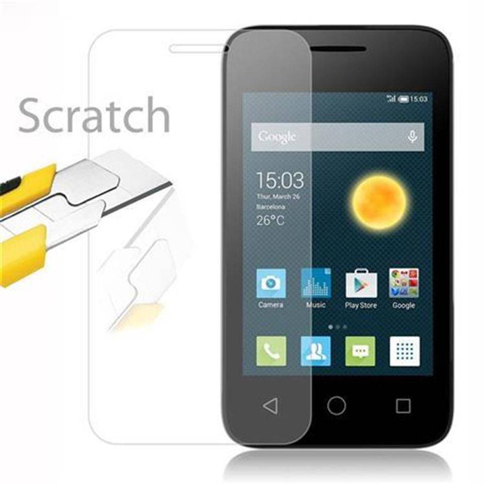 Cadorabo Panzer Folie für Alcatel PIXI 3 (3.5 Zoll) Schutzfolie in Transparent Gehärtetes Tempered Display-Schutzglas