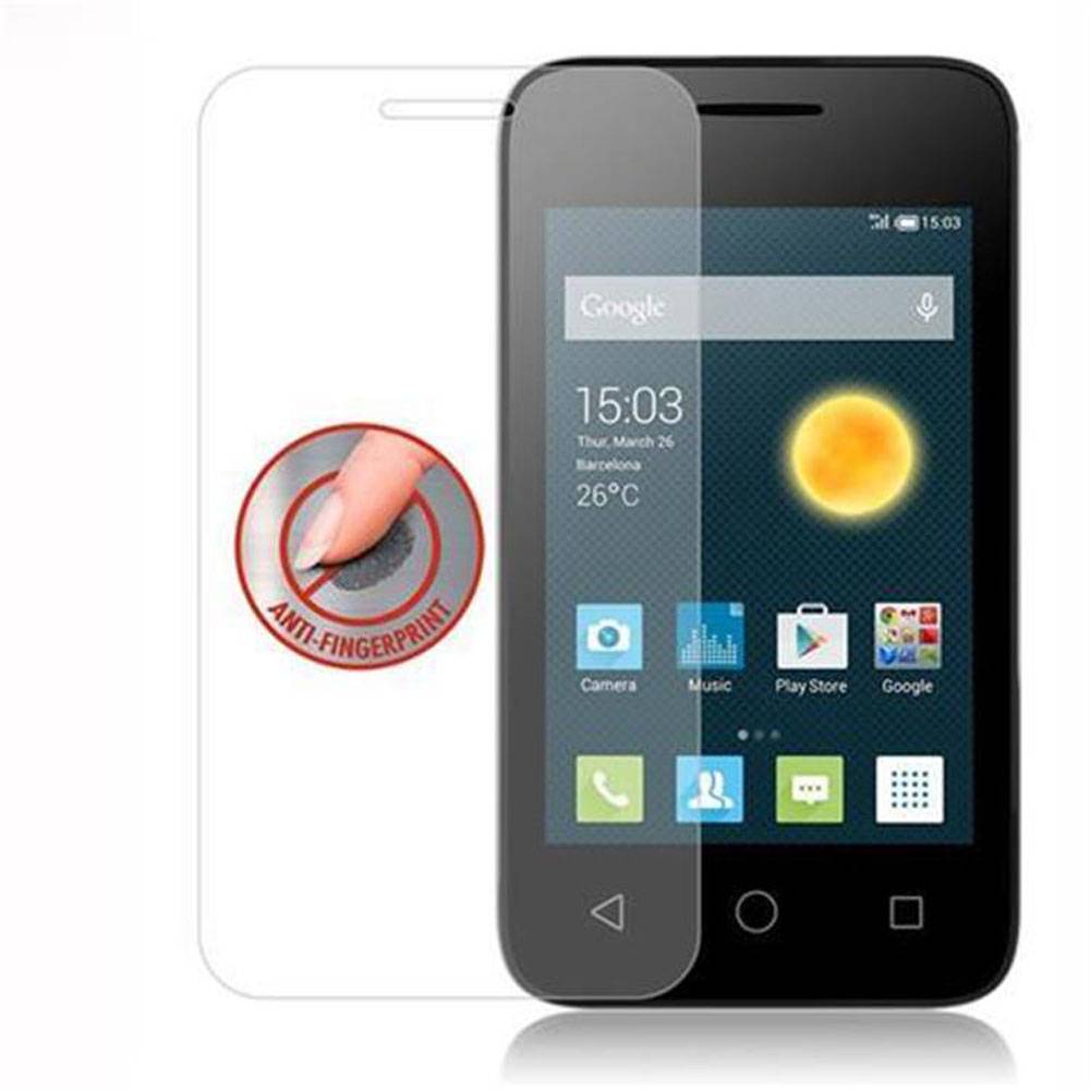 Cadorabo Panzer Folie für Alcatel PIXI 3 (3.5 Zoll) Schutzfolie in Transparent Gehärtetes Tempered Display-Schutzglas