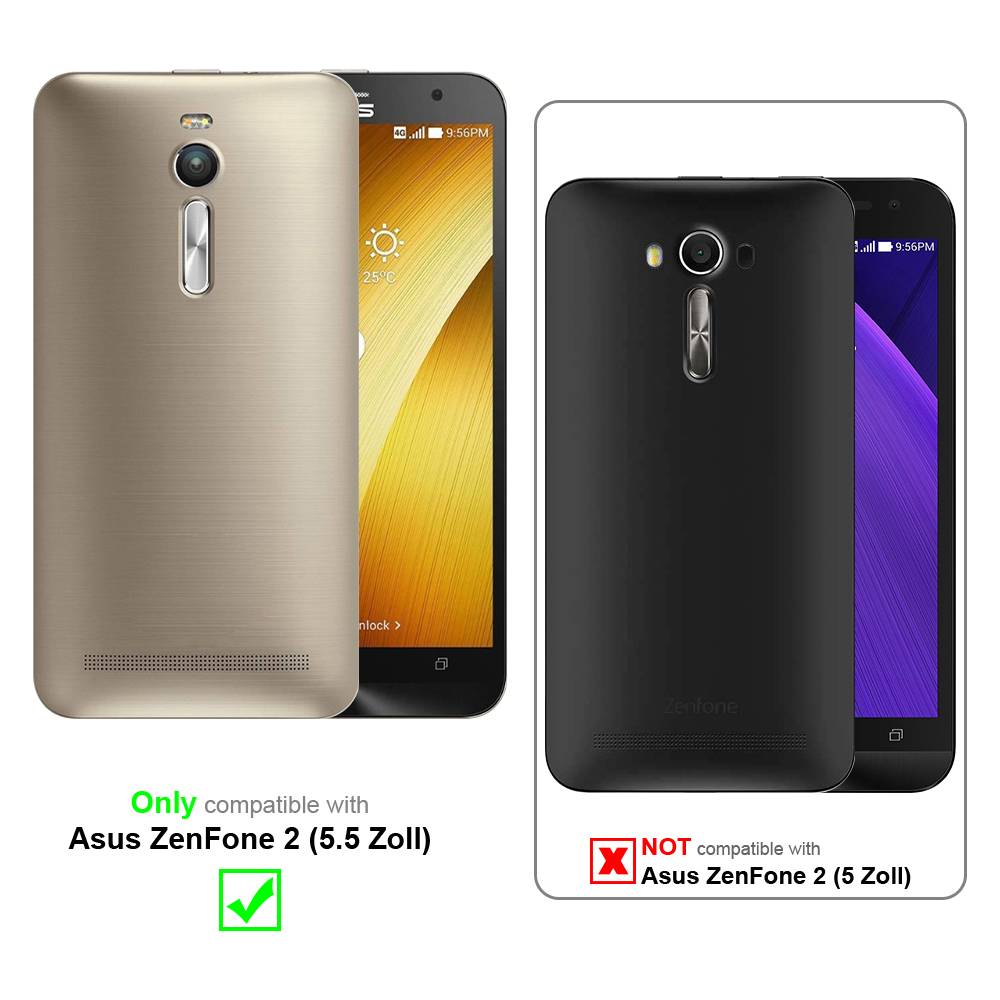 Cadorabo Panzer Folie für Asus ZenFone 2 (5.5 Zoll) Schutzfolie in Transparent Gehärtetes Tempered Display-Schutzglas