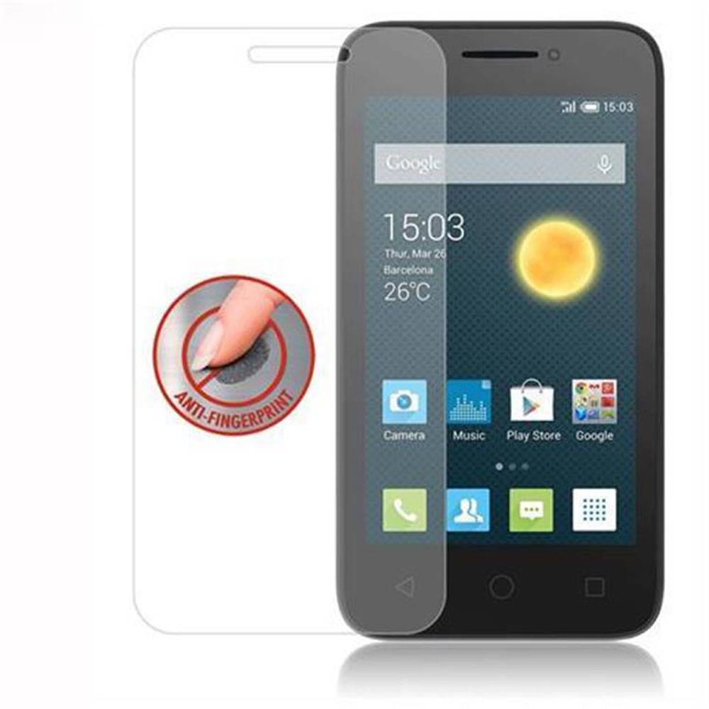 Cadorabo Panzer Folie für Alcatel PIXI 3 (4 Zoll) Schutzfolie in Transparent Gehärtetes Tempered Display-Schutzglas
