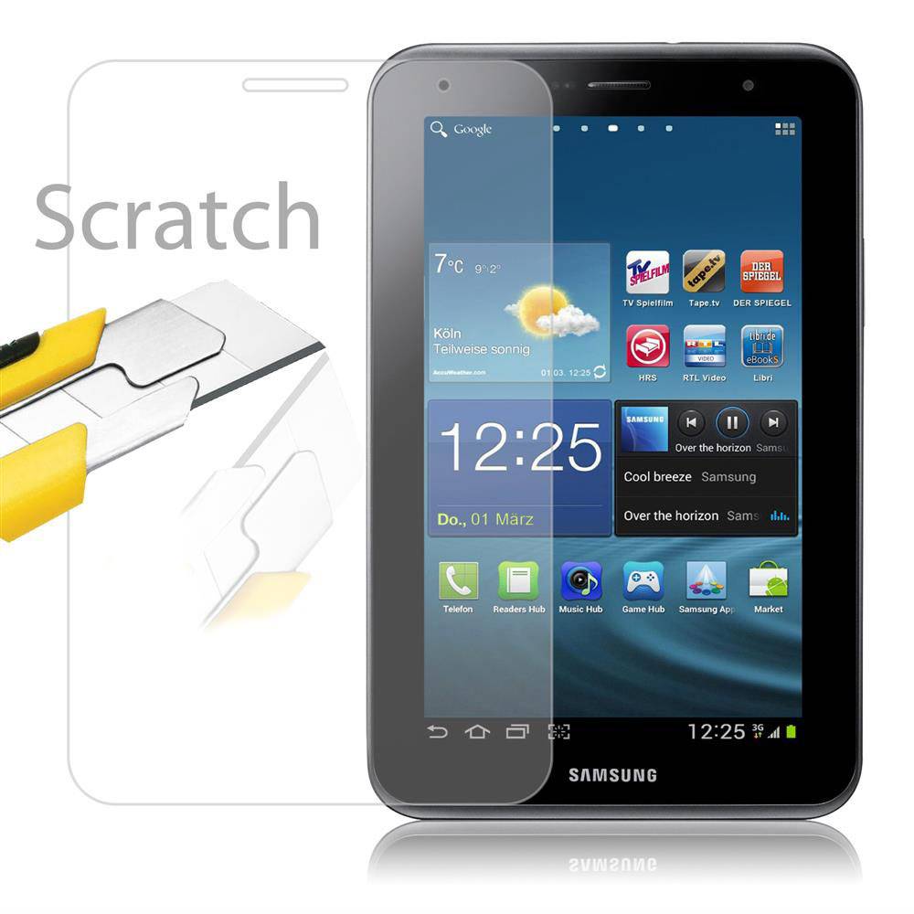 Cadorabo Panzer Folie für Samsung Galaxy TAB 2 (8 Zoll) in Transparent Schutzfolie Tablet Gehärtetes Tempered