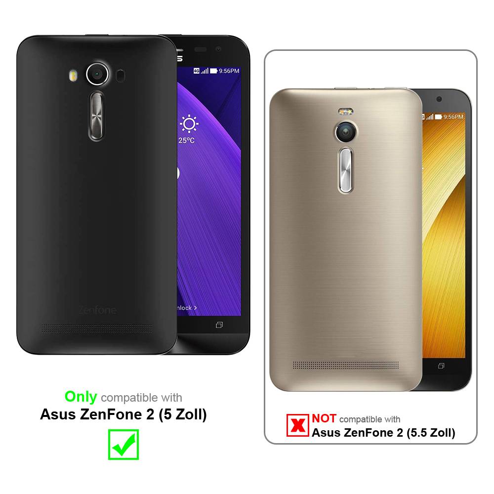 Cadorabo Panzer Folie für Asus ZenFone 2 (5 Zoll) Schutzfolie in Transparent Gehärtetes Tempered Display-Schutzglas