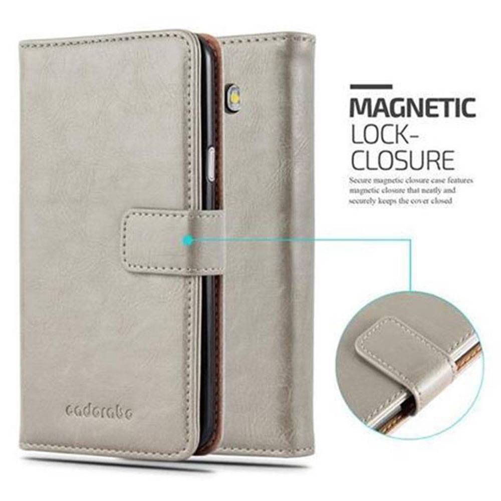Cadorabo Hülle für Samsung Galaxy J7 2016 Schutzhülle in Braun Handyhülle Book Tasche Case Etui Luxury