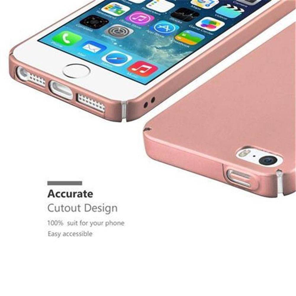 Cadorabo Hülle für Apple iPhone 5 / 5S / SE 2016 Schutzhülle in Rosa Hard Case Handy Hülle Etui