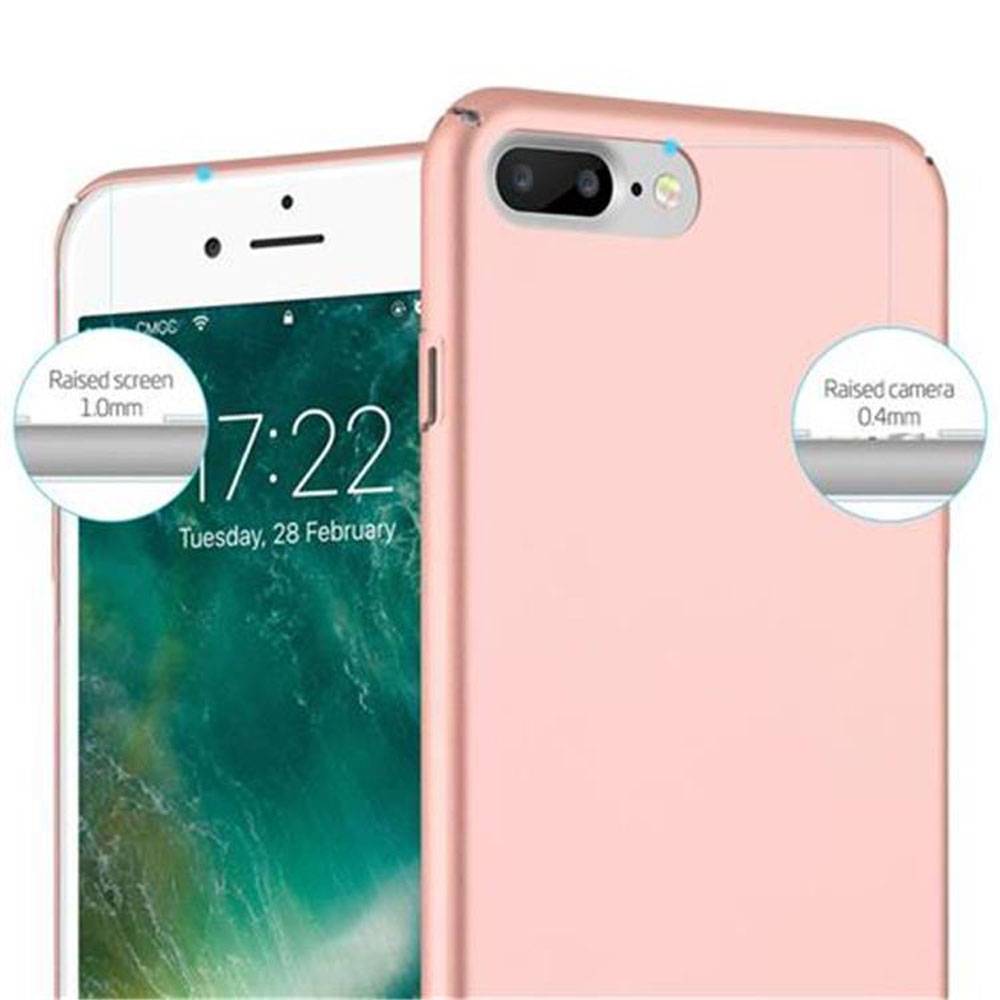 Cadorabo Hülle für Apple iPhone 7 PLUS / 7S PLUS / 8 PLUS Schutzhülle in Rosa Hard Case Handy Hülle Etui