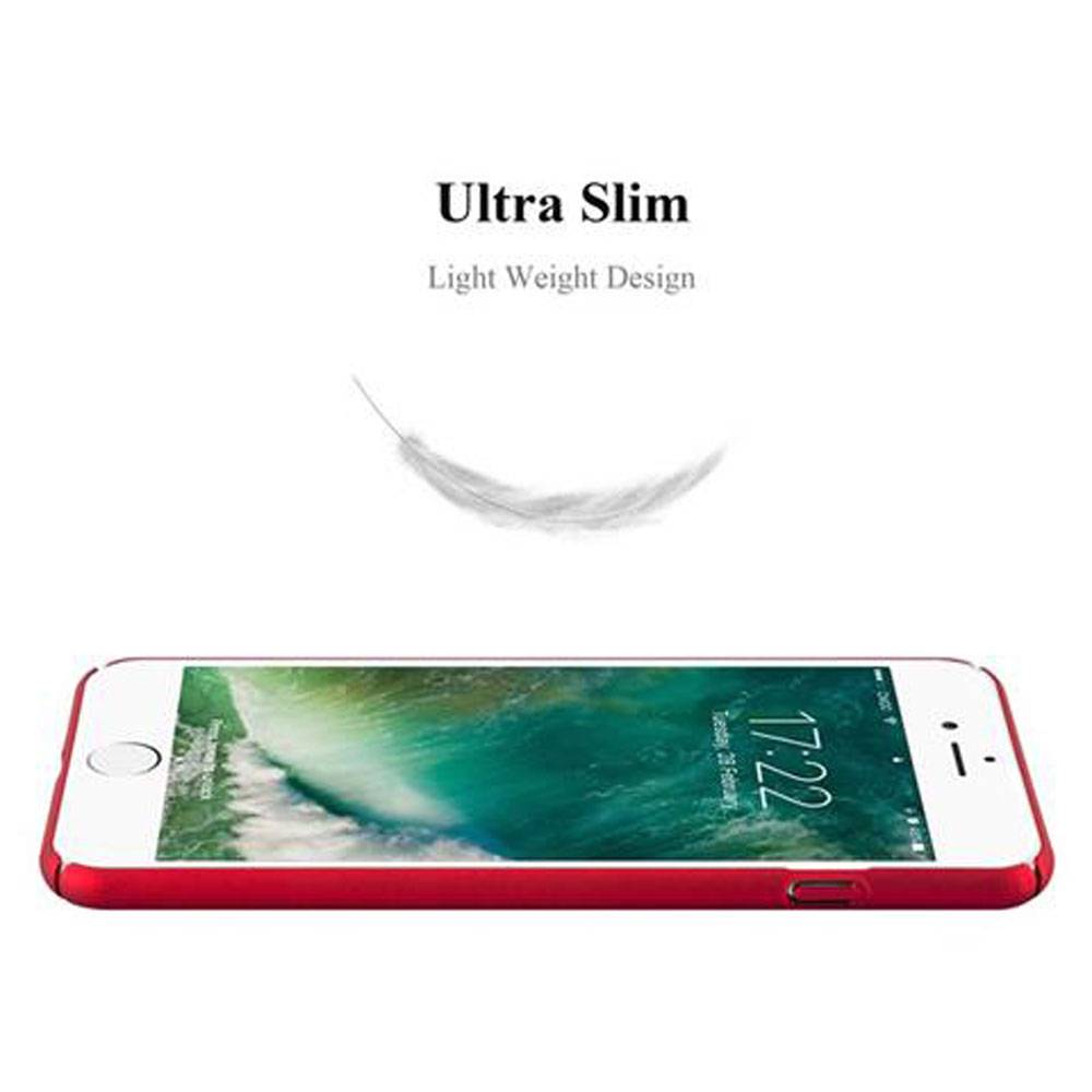 Cadorabo Hülle für Apple iPhone 7 PLUS / 7S PLUS / 8 PLUS Schutzhülle in Rot Hard Case Handy Hülle Etui